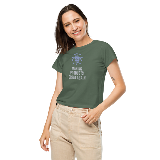 Women’s high-waisted t-shirt (click for colors)