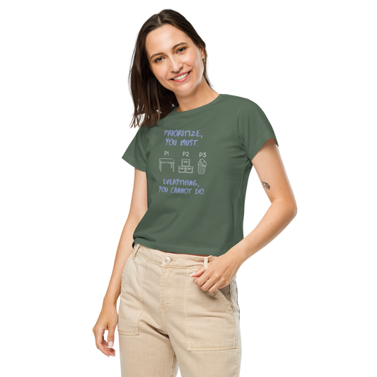 Women’s high-waisted t-shirt (click for colors)