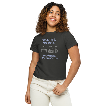 Women’s high-waisted t-shirt (click for colors)