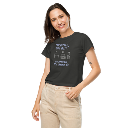 Women’s high-waisted t-shirt (click for colors)