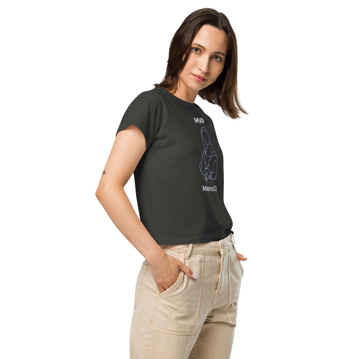 Women’s high-waisted t-shirt (click for colors)
